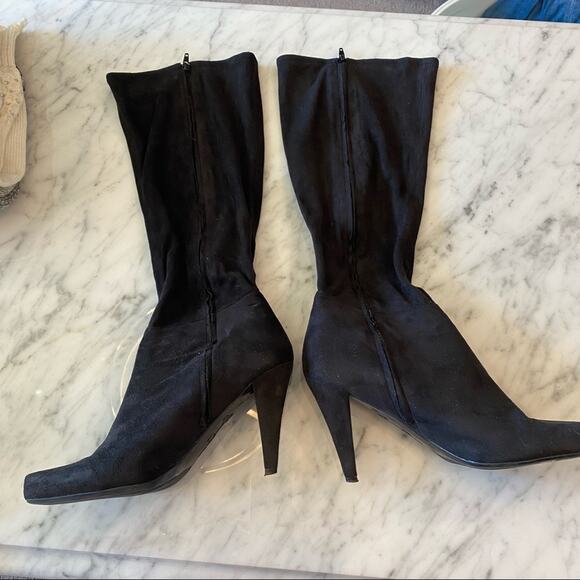 Jessica Simpson Women's Black Micro Suede Zip Up Boots w/Bow Detail Size 9 - Picture 4 of 16